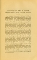 view Fractures of the femur in children, treated by Bryant's method of vertical extension / by J.M. Barton.