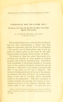 view Tuberculin and the living cell : an inquiry as to how the one aids the other in the fight against tuberculosis / by Charles Denison.