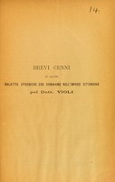 view Brevi cenni su alcune malattie epidemiche che dominano nell'Impero Ottomano / pel Dott. Violi.