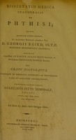 view Dissertatio medica inauguralis de phthisi ... / eruditorum examini subjicit Gulielmus Pitts Dimsdale.