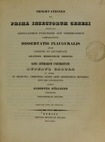 view Observationes de prima insectorum genesi : adiecta articulatorum evolutionis cum vertebratorum comparatione : dissertatio inauguralis quam consensu et auctoritate gratiosi medicorum ordinis in alma Literarum Universitate Ruperto Carola ut summi in medicina, chirurgia atque arte obstetricia honores rite sibi concedantur / scripsit Albertus Kölliker.