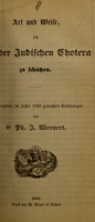 view Art und Weise, sich vor der Judischen Cholera zu schützen : nach eigenen, im Jahre 1848 gemachten Erfahrungen / von Ph. J. Wernert.