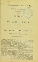 view Speech by the Earl of Meath on 6th July, 1903, on the national standard of physical health.