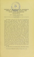 view Excision of the scapula for progressive chronic interstitial myositis associated with obliterating endarteritis / by W. Barton Hopkins.