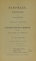 view Reply from the surgeons of the Liverpool Northern Hospital, to a pamphlet, published by J.P. Halton, one of the surgeons of the Liverpool Infirmary.