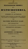 view Dissertatio inauguralis medica de hypochondria ... / scripsit Antonius Eckert.