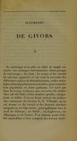 view Statistique de Givors : ou recherches sur le nombre des naissances, des décès et des mariages, et sur leurs rapports entre eux et avec les saisons, etc. / par le doct. Brachet.