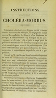 view Instructions relatives au choléra-morbus : [travail confié par la Commission centrale de salubrité à une commission composée de MM. Pariset ... et al.].