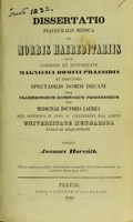 view Dissertatio inauguralis medica de morbis haereditariis ... / submittit Joannes Horváth = Az öröklött kórokrul : orvosdoctorrá lettekor / értekezett Horváth János.