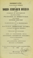 view Dissertatio inauguralis medica de morbis feminarum diversis ... / submittit Adalbertus Deutsch.