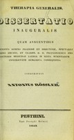 view Therapia generalis : dissertatio inauguralis ... / conscripsit Antonius Rössler.