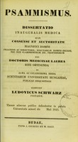 view Psammismus : dissertatio inauguralis medica ... / submittit Ludovicus Schwarz.