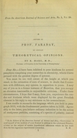 view A letter to Prof. Faraday, on certain theoretical opinions / by R. Hare.