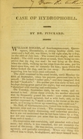 view Case of hydrophobia / by Dr. Pinckard.