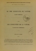 view Of the constants of nature : class Mammalia = Sur les constantes de la nature : classe des mammifères : notice / par Ch. Babbage.