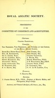 view Proceedings of the Committee of Commerce and Agriculture / Royal Asiatic Society.