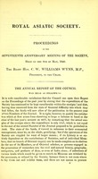 view Proceedings of the Seventeenth Anniversary Meeting of the Society, held on the 9th of May, 1840 : the Right Hon. C.W. Williams Wynn, M.P., President, in the chair.