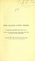 view The static lung tests / by William Augustus Guy.