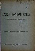 view Ankylostomiasis : its cause, treatment, and prevention.