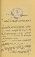 view Report of the meeting held at Devonshire House, on Tuesday, January 31st, 1899, to inaugurate the Association / Cambridge University Association.