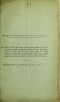 view On the total annual heat received at each point of the Earth's surface from the Sun : and on the amount of the loss of that heat caused by radiation into space (neglecting the effect of the atmosphere) / by Samuel Haughton.