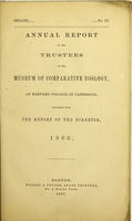 view Annual report of the trustees of the Museum of Comparative Zoölogy, at Harvard College, in Cambridge : together with the report of the director, 1866.
