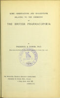 view Some observations and suggestions relating to the chemistry of the British Pharmacopoeia / by Frederick B. Power.