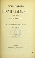 view Notes pratiques d'ophtalmologie / par Jean Rosmini.