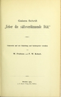 view Galens Schrift 'Ueber die säfteverdünnende Diät' / uebersetzt und mit Einleitung und Sachregister versehen von W. Frieboes und F.W. Kobert.