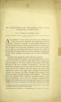 view An operation for trichiasis due to cicatricial entropion / by W. Odillo Maher.