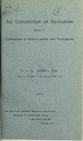 view The constitution of pilocarpine. Pt. V. Conversion of isopilocarpine into pilocarpine / by H.A.D. Jowett.