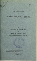 view The constituents of chaulmoogra seeds / by Frederick B. Power and Frank H. Gornall.