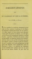 view Observations sur le calorique et sur la lumière / par S. Pugh.