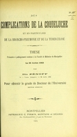 view Des complications de la coqueluche : et en particulier de la broncho-pneumonie et de la tuberculose : thèse présentée et publiquement soutenue à la Faculté de médecine de Montpellier le 30 juillet 1903 / par Ilia Zénoff.