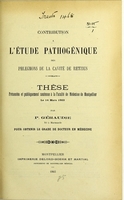 view Contribution à l'étude pathogénique des phlegmons de la cavité de Retzius : thèse présentée et publiquement soutenue à la Faculté de médecine de Montpellier le 14 mars 1903 / par P. Géraudie.