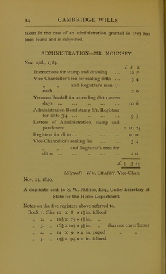 Calendar of wills proved in Vice-Chancellor's Court at