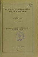 view Osteo-lipoma of the brain arising from the infundibulum / by F. Parkes Weber and Paul Daser.