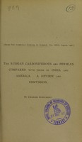 view The Russian Carboniferous and Permian compared with those of India and America : a review and discussion / by Charles Schuchert.