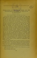 view Observations on the opsonic index and the antipneumococcal power of the blood in pneumonia / Herman E. Wolf.