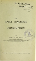 view The early diagnosis of consumption / by John Hay.