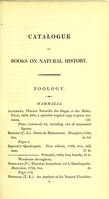 view Catalogue of an extensive and valuable collection of the best works on natural history, arranged in classes according to the Linnean system : with an enumeration of the pages each volume contains : now selling, at the prices affixed to each, by William Wood.