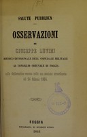 view Salute pubblica : osservazioni / di Giuseppe Luvini.