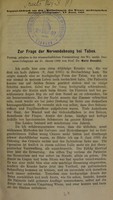 view Zur Frage der Nervendehnung bei Tabes : Vortrag, gehalten in der wissenschaftlichen Versammlung des Wr. medic. Doctoren-Collegiums am 21. Jänner 1889 / von Moriz Benedikt.