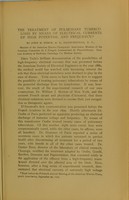 view The treatment of pulmonary tuberculosis by means of electrical currents of high potential and frequency / by John H. Burch.