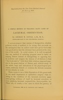 view A simple method of treating many cases of lacrymal obstruction / by George M. Gould.