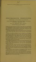 view Pneumococcus peritonitis : paper read in the Section of Pathology, at the Annual Meeting of the British Medical Association, Cheltenham, July-August, 1901 / by J.H. Bryant.