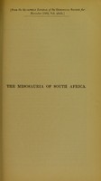 view The Mesosauria of South Africa / by H.G. Seeley.