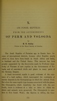 view On fossil reptiles from the governments of Perm and Vologda / by H.G. Seeley.