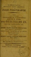 view Dissertatio inauguralis medico-obstetricia de febre puerperarum ... / publice defendet Henricus Frider. Guilielm. Esskuchen.