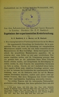 view Ergebnisse der experimentellen Krebsforschung / von E.F. Bashford, J.A. Murray und M. Haaland.